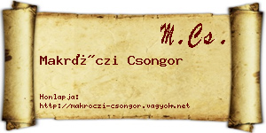 Makróczi Csongor névjegykártya